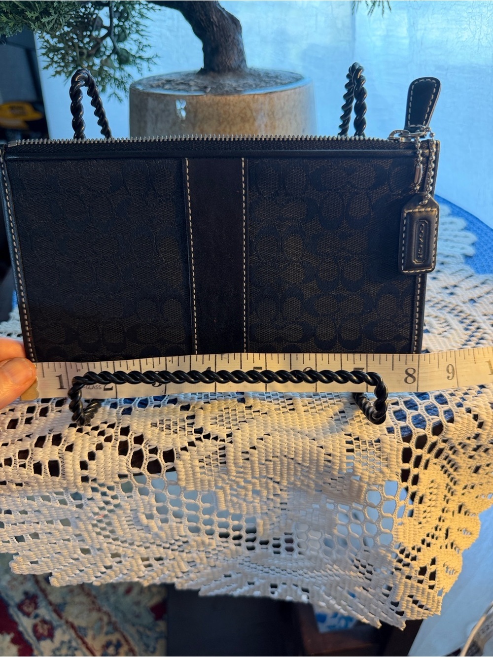 Coach Black Signature Jacquard Zip Pouch/Wristlet. Y2k - Gem